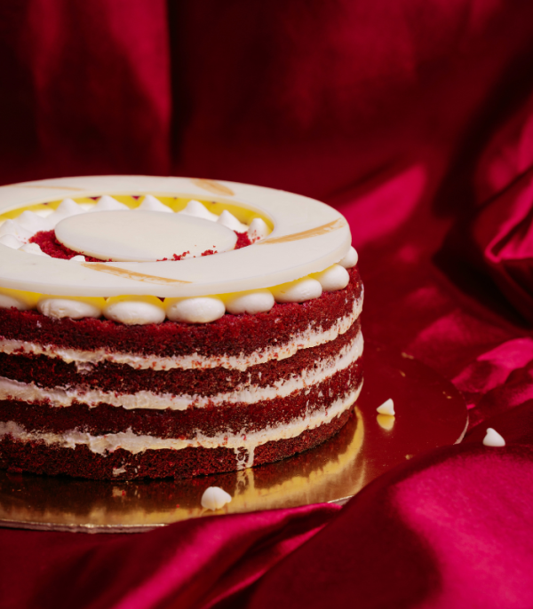 Delicious Red Velvet Cake with cream cheese frosting, perfect for celebrations, from Kathmandu Fresh Bakery in Pokhara.
