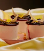 beautifully plated Cheesecake in Pokhara with a subtle blueberry accent, showcased at Kathmandu Fresh Bakery.