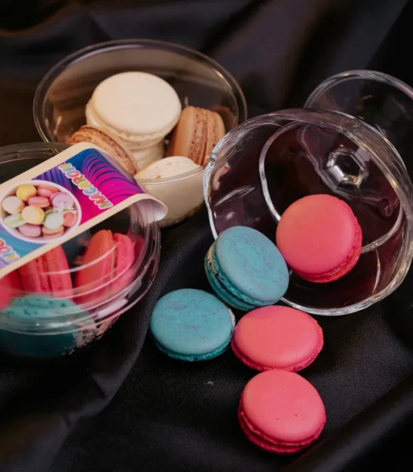 A beautifully packaged box of macarons, perfect for gifting, from Kathmandu Fresh Bakery in Pokhara.